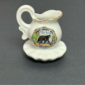 Great Smoky Mts. Black Bear Souvenir Pitcher Toothpick Holder 3 in. Wide